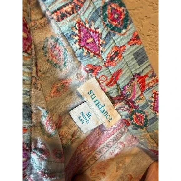 Sundance Womens XL Cotton Bohemian Patchwork Drawstring Jogger Pants Sz XL - Picture 3 of 9